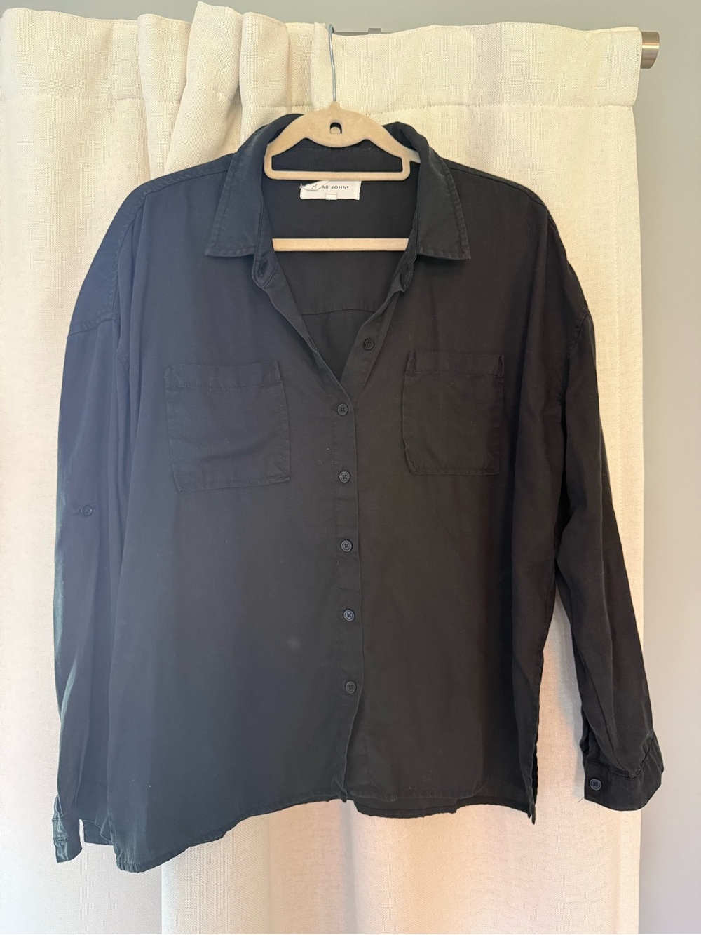 Dear John Black Long-Sleeve Casual Button-Down Shirt